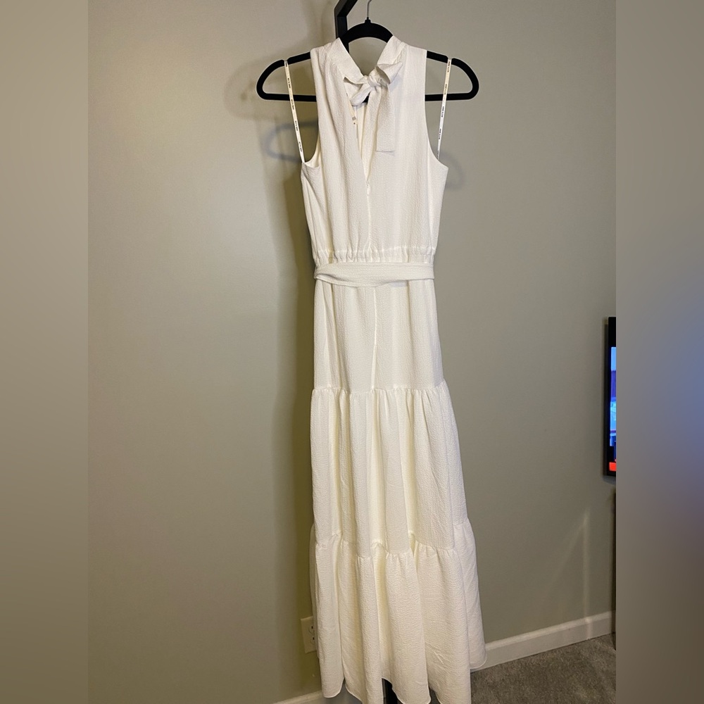 Anne Klein White Halter Tiered Maxi Dress - Picture 12 of 12